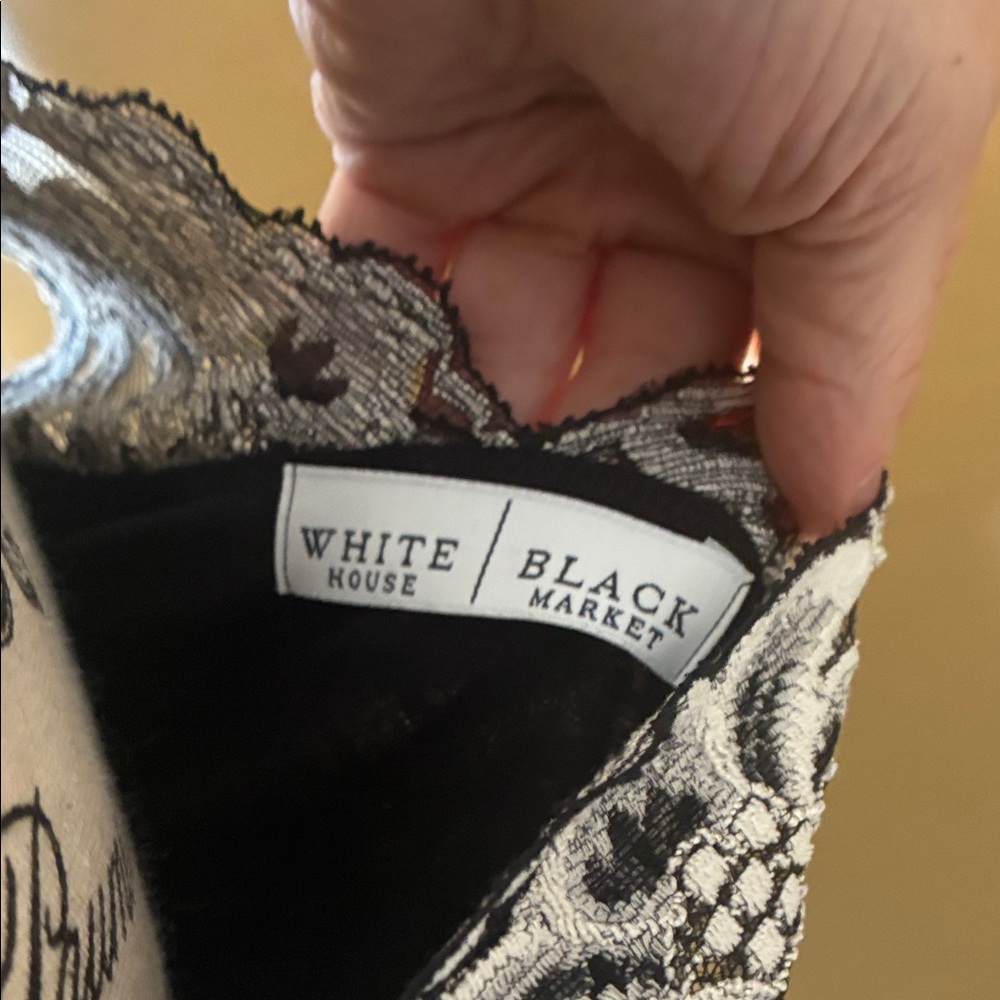 White House Black Market Black & White Lace Sheath Mini Dress - Picture 2 of 6